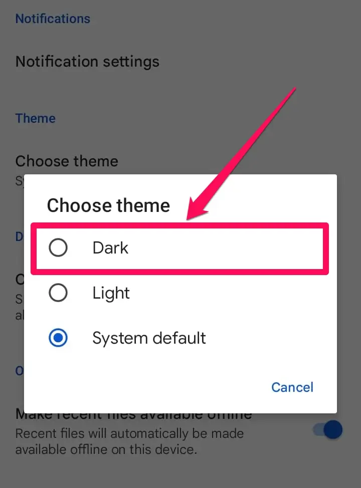 Google Docs Dark Mode